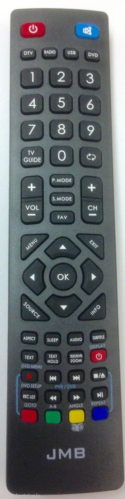 JMB JT0250002/01 / Technika 24E21B-HDR/DVD  -FHD/DVD TV REMOTE CONTROL